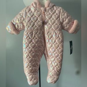 Pink quilted snow suit